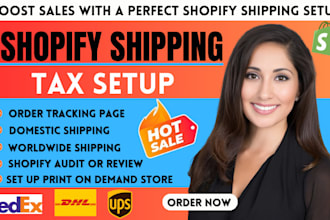 setup shopify shipping profile zone, tax for domestic and international store