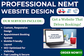 create a booking optimized website for non emergency medical transport service