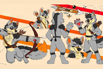 draw custom furry art sfw fursona character  reference sheet nsfw anthro fanart