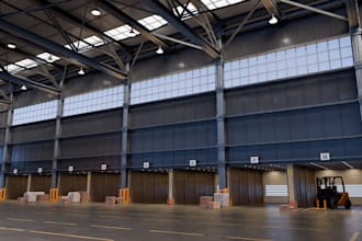 do 3d cgi 3d commercial warehouse design, 3d industrial warehouse design