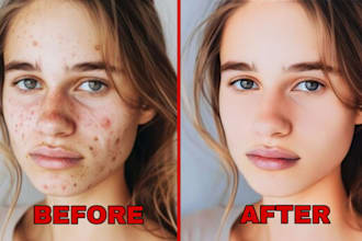 do high end skin retouching and photo touch up