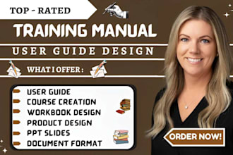 create and design training manual user guide instructional manual with canva