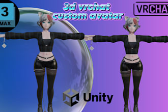 create custom vrchat avatar, 3d model, vrc character, furry outfits, and unity