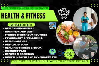create health and fitness ebook, medical writing, mental health, health article