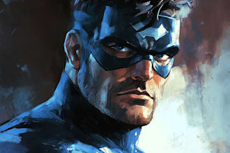 draw you a dc or marvel style comic book superhero character