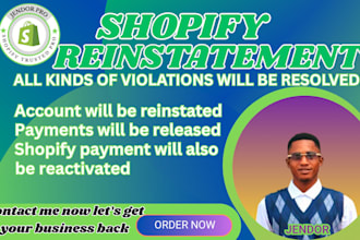 appeal your suspended or deactivated shopify  payment hold aup section 7