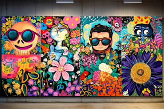do graffiti and pop art canvas designs and mural