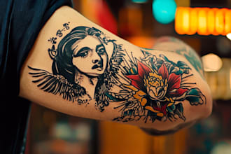 draw custom tattoo design for you