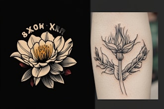 create professional realistic tattoo design