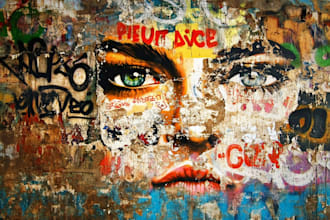 create graffiti pop art canvas designs and murals