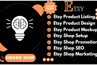 design etsy digital product with etsy shop setup shopify store SEO stan store