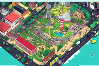 design city map and vector event map illustration