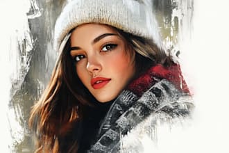 make digital oil painting as you need