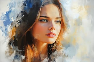 digitally paint your image in the style of an abstract oil painting