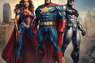 do your superhero character in comic style