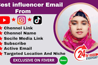 find the best instagram, youtube, and tiktok influencer email lists