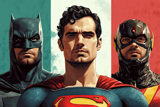 draw custom superhero pop art portrait