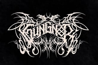 draw custom black, slam, brutal, grindcore death metal logo for your band brand