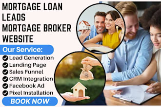 generate mortgage loan lead mortgage broker website landing page