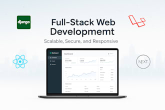 build full stack web apps using django laravel react or next