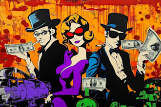 create unique street art graffiti artwork based in your pic