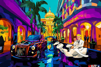 create a unique pop art and street graffiti style modern
