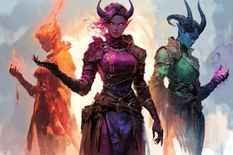 do a dnd fantasy character art, design, and illustration