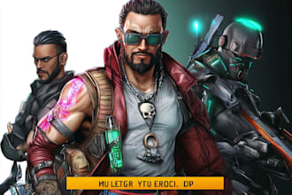 design sci fi, cyberpunk, mecha character design for you
