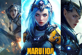 make  a sci fi character illustration or sci fi character
