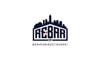 design unique looking trendy industrial bar town logo