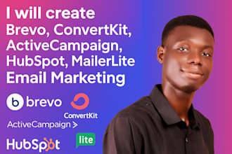 create brevo, convertkit, activecampaign, hubspot, mailerlite email marketing