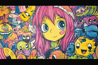 draw cute doodle and doodle art illustration for any purpose