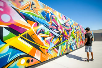 create custom graffiti art designs murals and wall arts