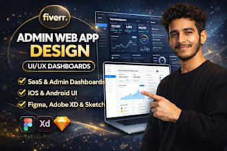 design modern admin web app UI UX dashboard in figma