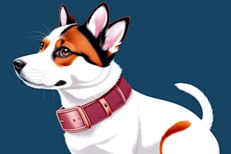 create a custom pet portrait, dog portrait cat portrait
