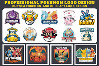 do pokemon, fakemon, pokemon card, or text anime style, chibi art and funke logo