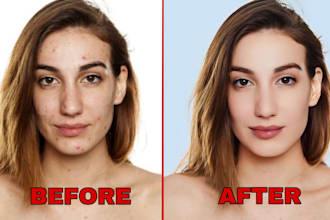 do high end skin retouching and photo touch up