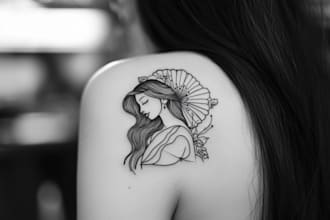 create minimalist line art tattoo with my style