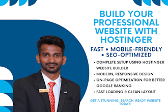 build a professional hostinger website with SEO optimization