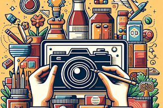 create a product line art, photo line drawing and vector