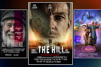 design cartoon, horror, action or retro movie poster