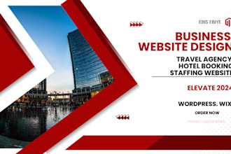 create a business website, travel agency, hotel booking website