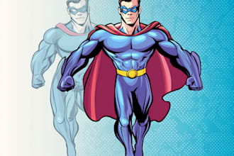 do a concept art superhero character design for comics