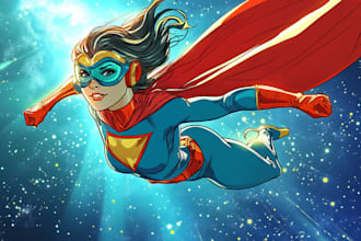 draw you into superhero comic or cartoon character