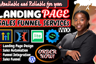 build sales funnel in clickfunnels, gohighlevel, leadpages, wix, kajabi website