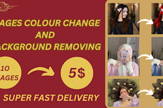 do colour change, recolour, background removing of images