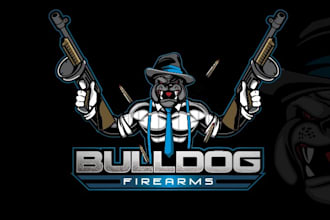 design modern bulldog firearms logo