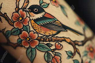 do traditional or old school style tattoo design