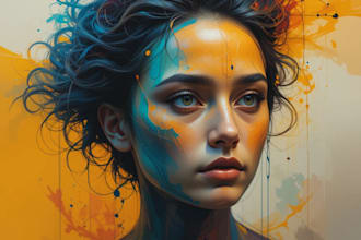 abstract art, portrait, oil paint, digital art for you