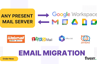 migrate your mail to google workspace, gmail, office 365, zoho, without downtime